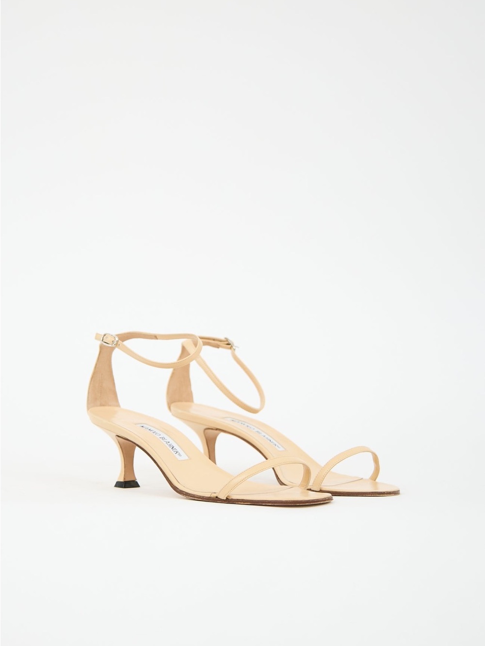 Manolo Blahnik Beige Leather Chaos Sandals